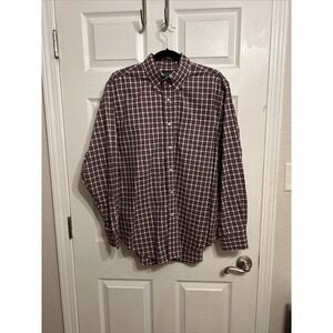 Lauren Ralph Lauren Classic Fit Non Iron 16.5 Plaid Button Up Long Sleeve Shirt